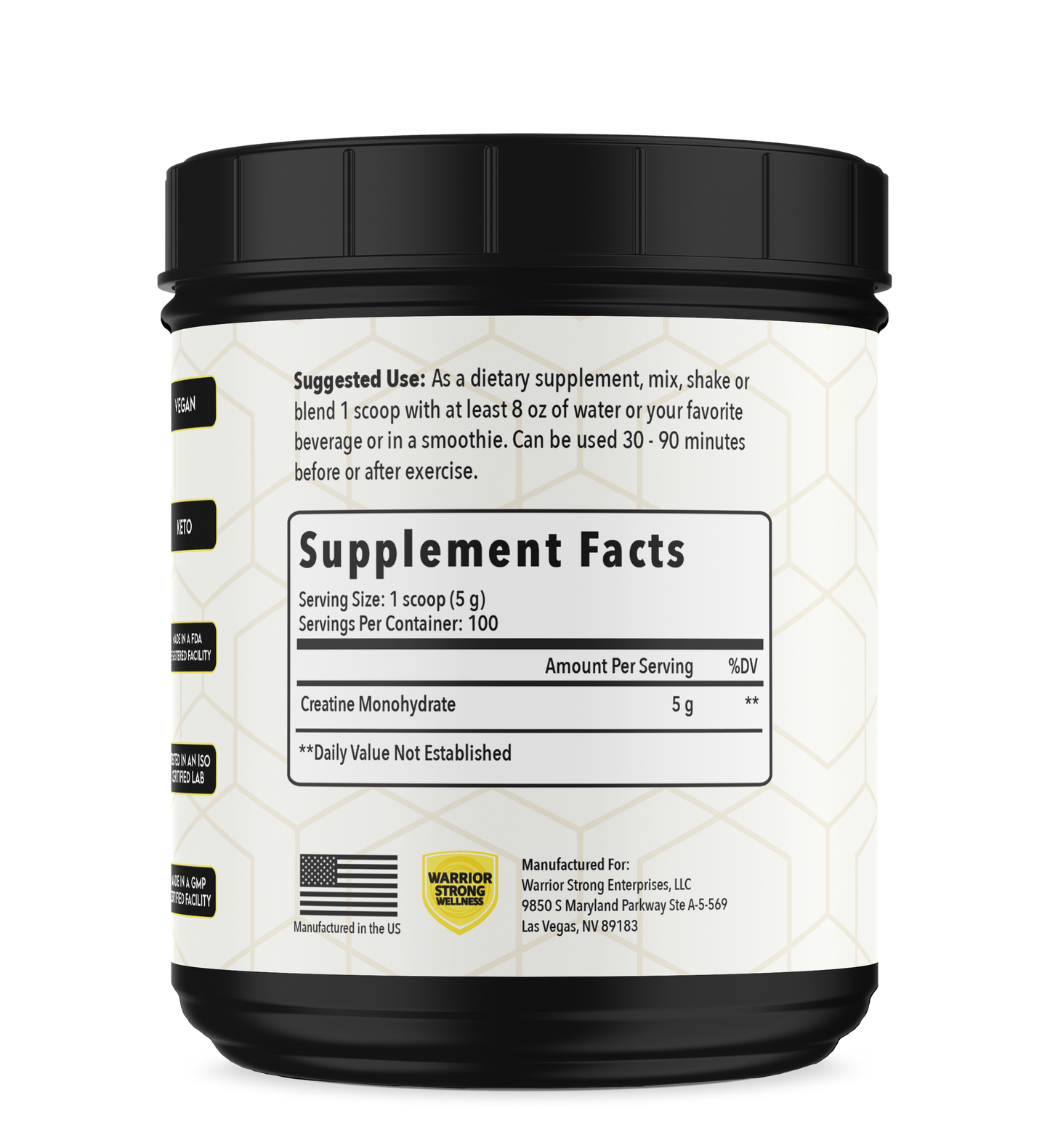 Creatine Monohydrate Powder, Unflavored Micronized Powder- Support Muscles, Cellular Energy & Cognitive Function