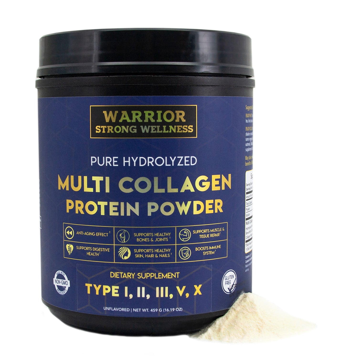 Pure Hydrolyzed Multi Collagen Protein Powder -Supports Healthy Aging, Skin, Hair, Nails & Bones, Anti-Inflammatory Health