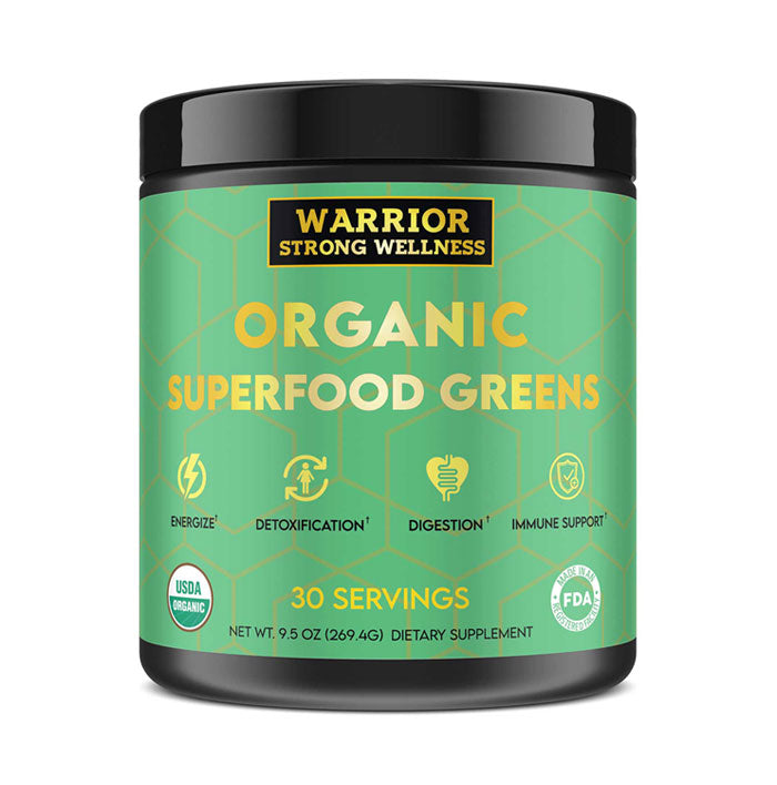 Certified Organic Superfood Greens Powder- Supports Detoxification,Digestion,Energy Levels & Immune Health