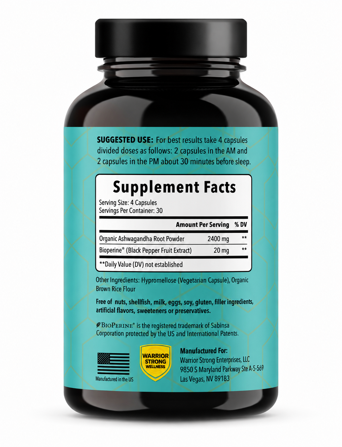 Pure Organic Ashwagandha Max -Supports Healthy Stress Response, Adrenal, Immune & Balances Mood