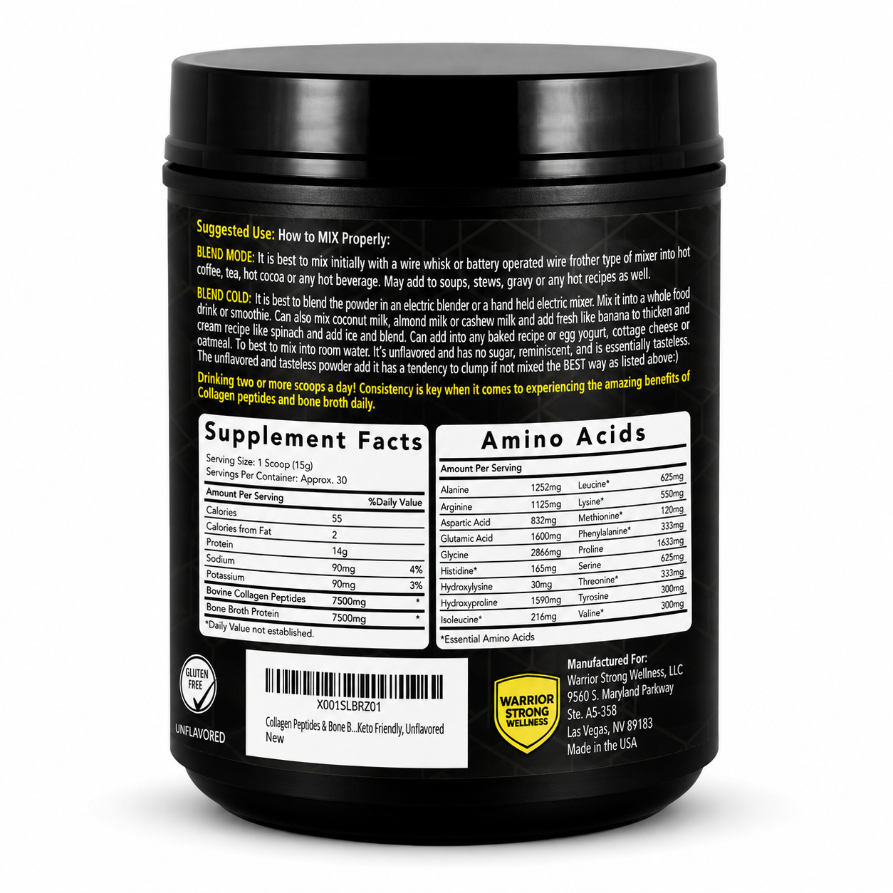 Collagen Peptides & Bone Broth Superfood - Supports Digestion, Anti-Inflammatory Health, Muscle, Tissue, Joints, Bones & Immune Health