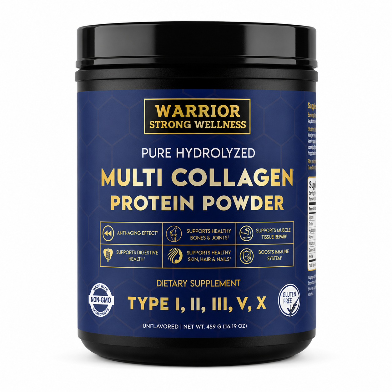 Pure Hydrolyzed Multi Collagen Protein Powder -Supports Healthy Aging, Skin, Hair, Nails & Bones, Anti-Inflammatory Health