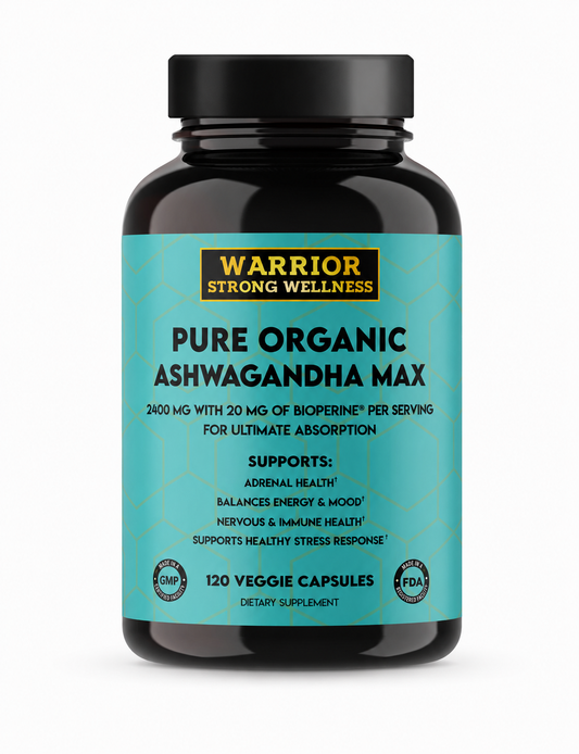 Pure Organic Ashwagandha Max -Supports Healthy Stress Response, Adrenal, Immune & Balances Mood