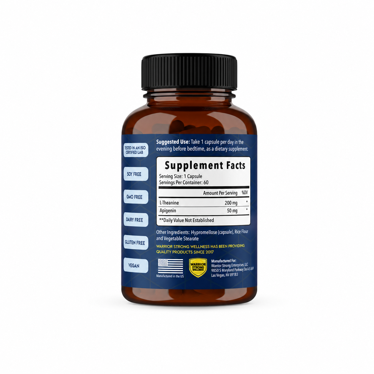 Supplement bottle labeled 'Sleep' by Warrior Strong Wellness on a white background