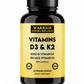 Vitamins D3 & K2  (2 month supply) - Supports Bones,Teeth, Arteries & Immune Health