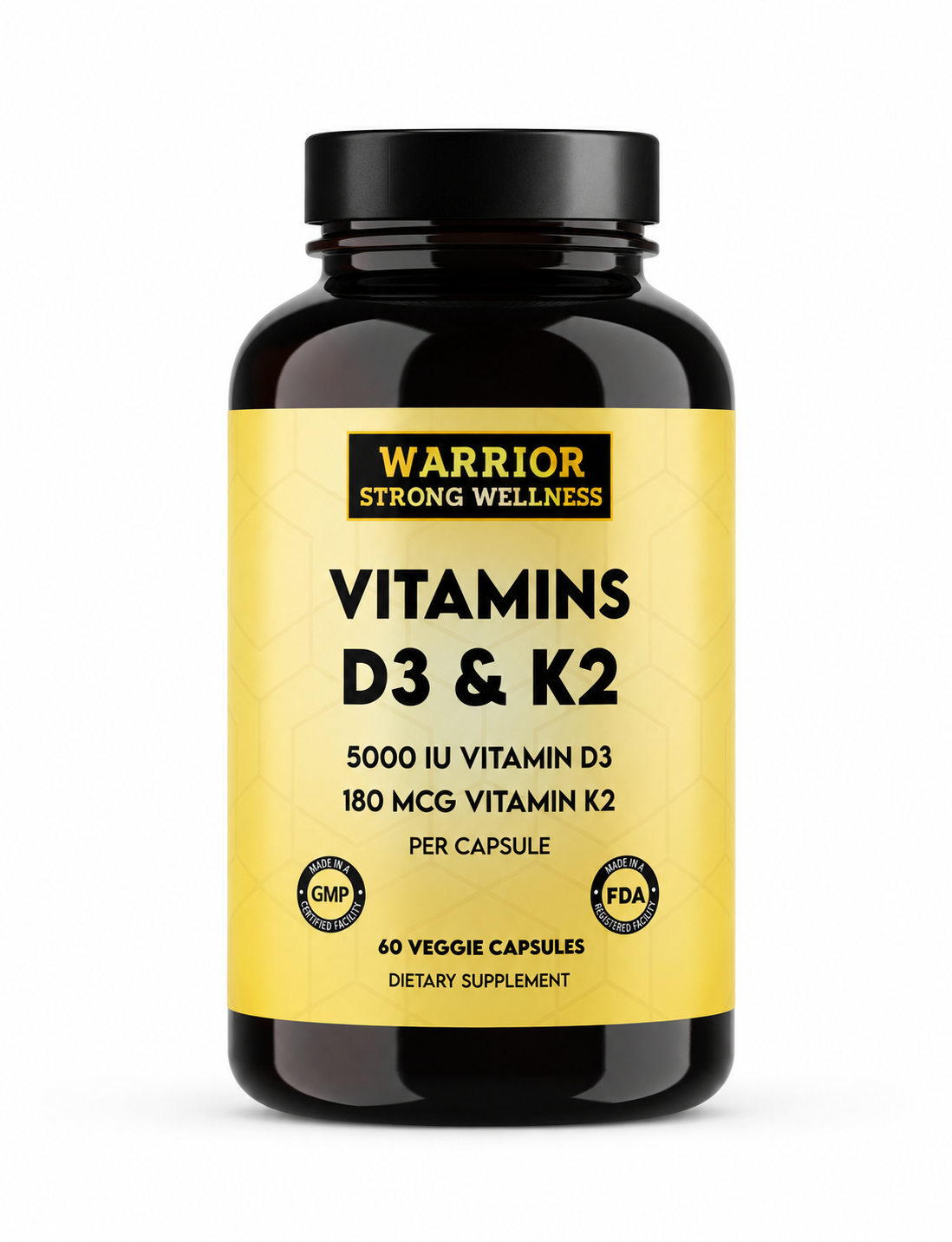 Vitamins D3 & K2  (2 month supply) - Supports Bones,Teeth, Arteries & Immune Health