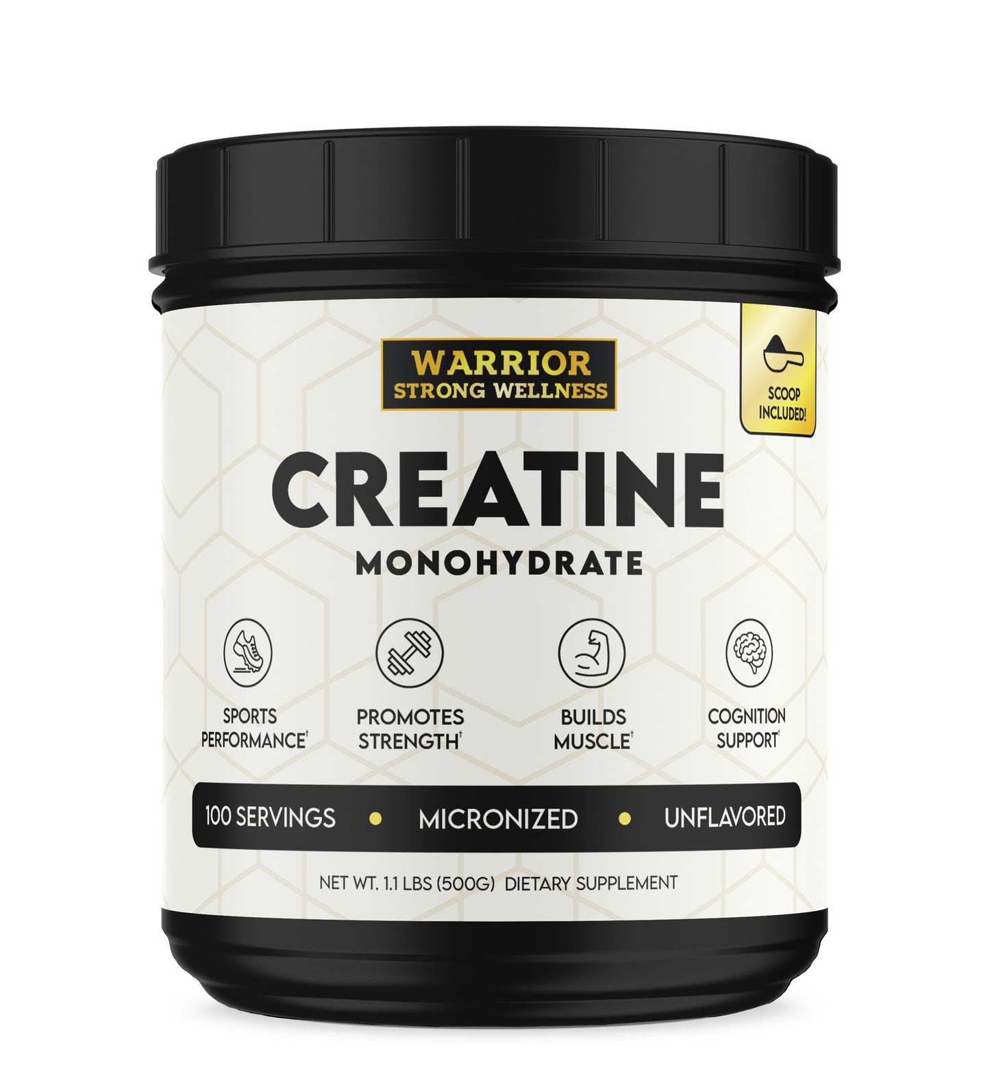 Creatine Monohydrate Powder, Unflavored Micronized Powder- Support Muscles, Cellular Energy & Cognitive Function