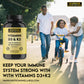 Family enjoying an active outdoor lifestyle with a message promoting Warrior Strong Wellness Vitamins D3 & K2 for immune system support and daily wellness.