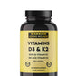 Warrior Strong Wellness Vitamins D3 & K2 with 5,000 IU vitamin D3 and 180 mcg vitamin K2 for bone, immune, and heart health.
